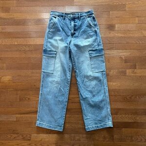 Jessica Simpson 90’s Style Blue Denim Cargo Pants